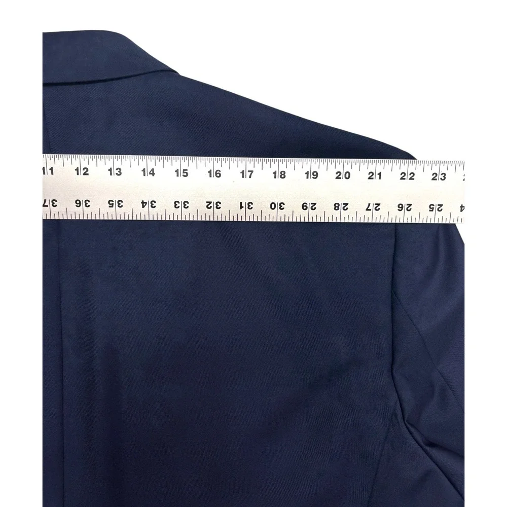 Joseph Abboud 52L 48x32 Navy Blue 2pc Pant Suit Wool Bespoke Flat Front Modern